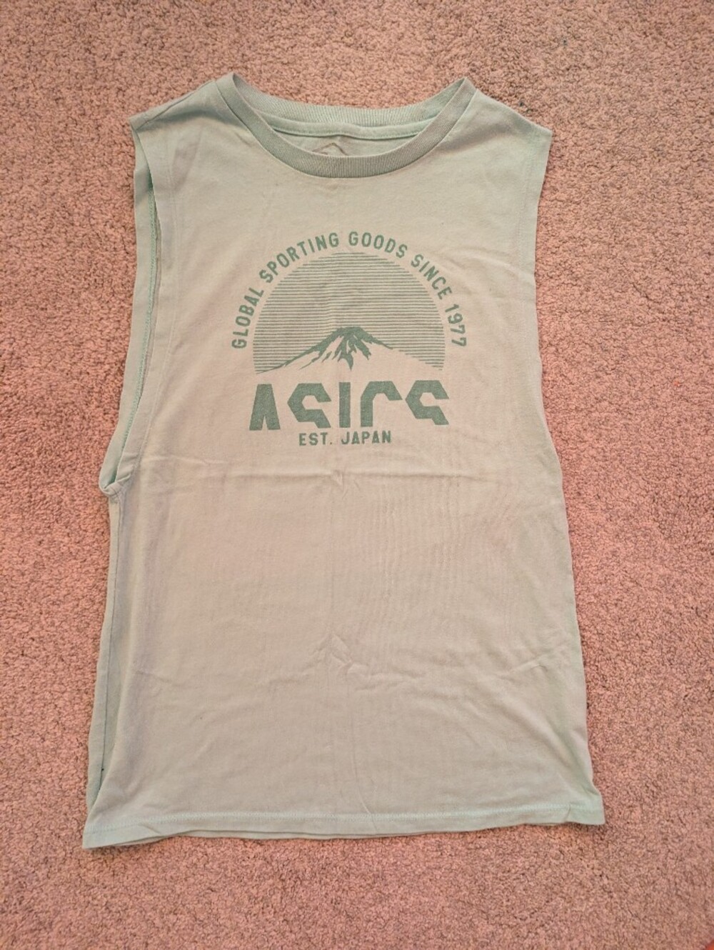 Asics Mint Green Graphic Muscle Tee